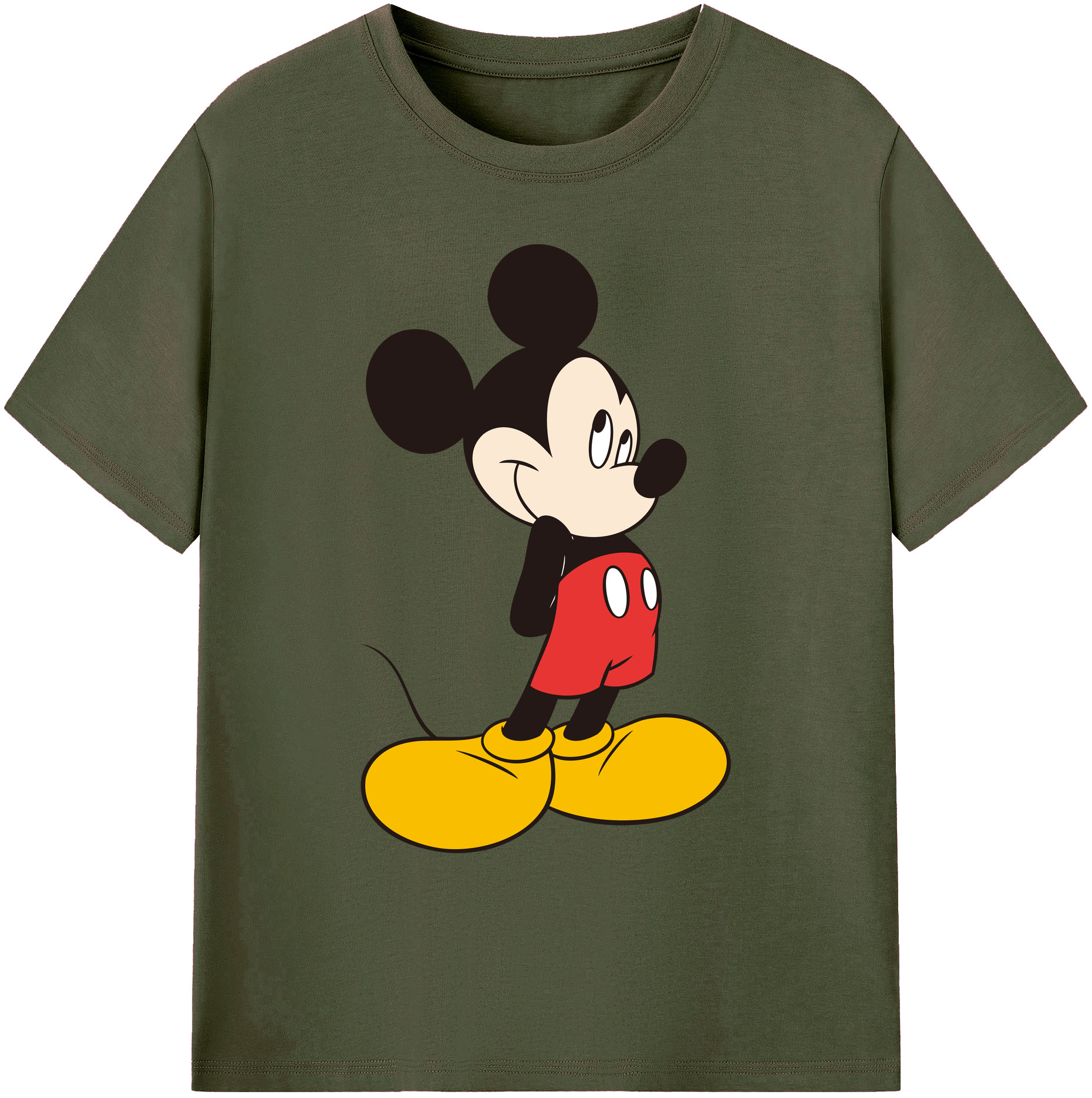ミッキーマウス Mickey Mouse 綿100％ メンズ半袖Tシャツ｜肌触りやわらか＆通気性